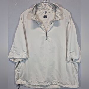 Nike Golf Men’s Large Half Zip Pullover Jacket Beige Lightweight Windbreaker